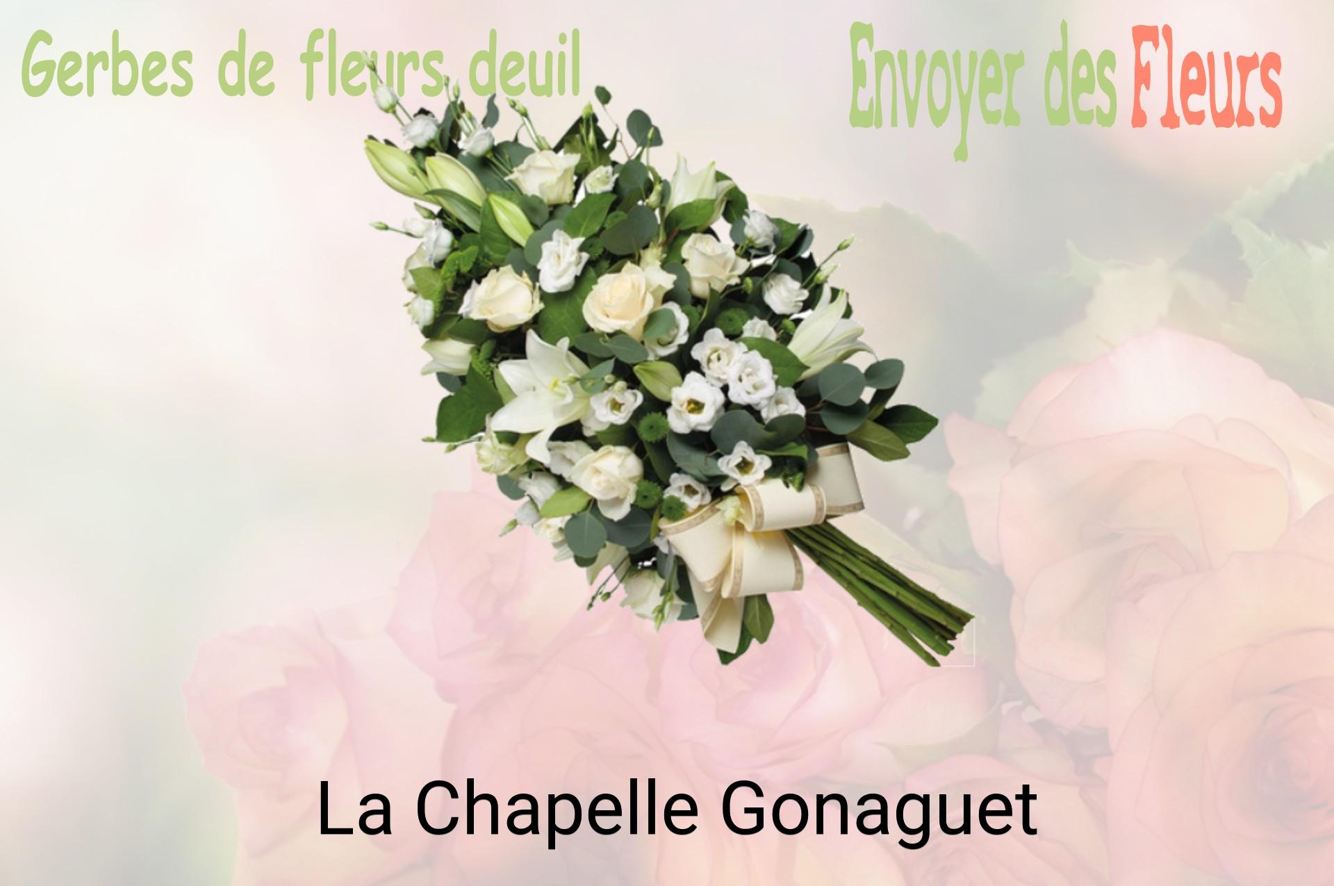 Gerbe de fleurs de deuil livrée à La Chapelle-Gonaguet